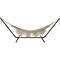 78" x 31" Natural Brown Macramé Hammock with Patterned Tassels